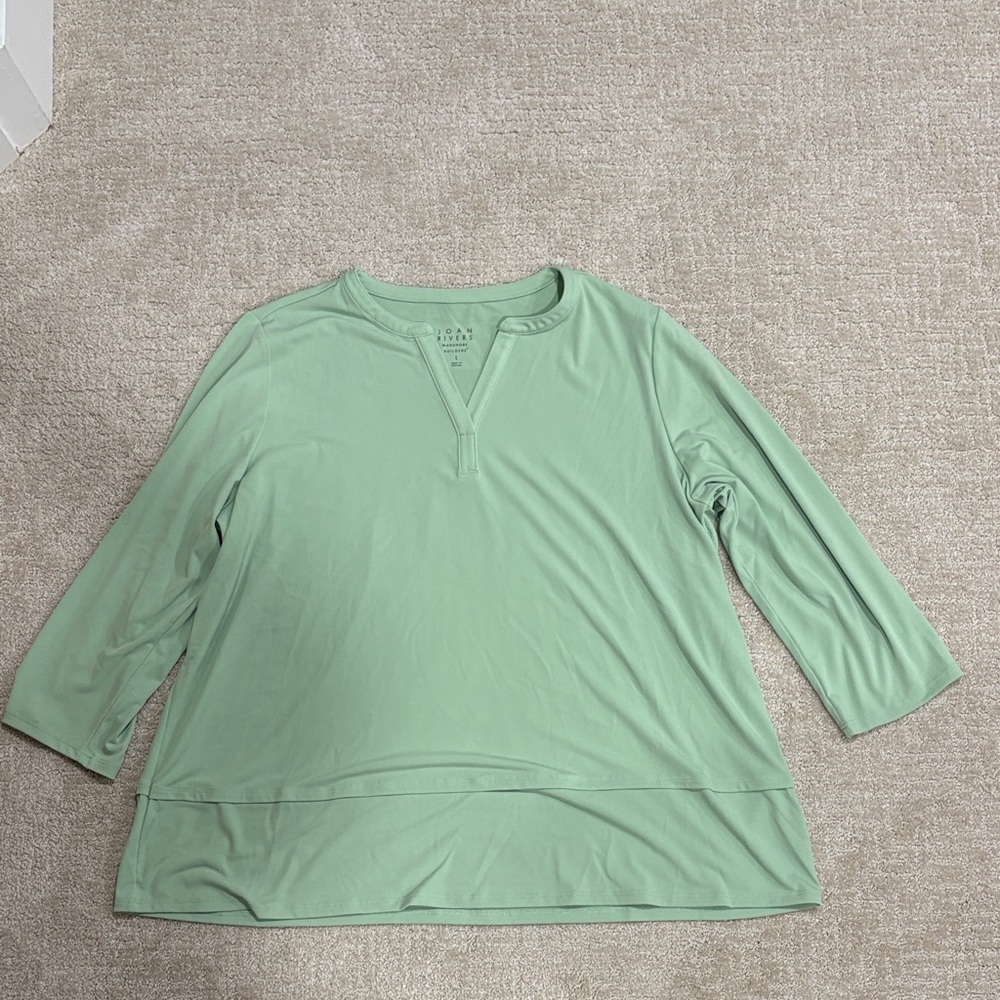 Joan Rivers Mint Long Sleeve Top